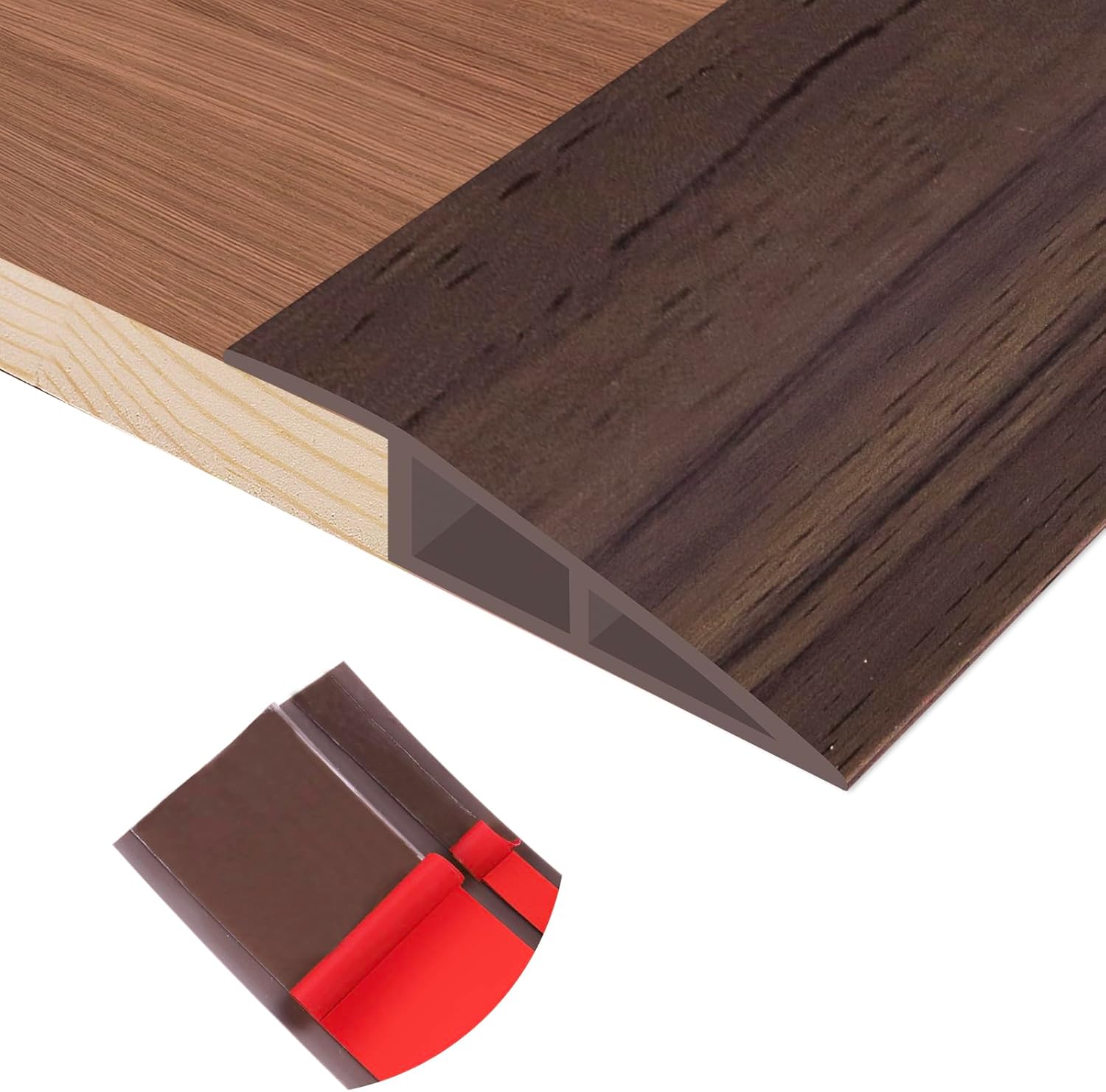 Floor Transition Strip Self Adhesive Vinyl Door Threshold for Doorways Carpet Edging Trim Overlap