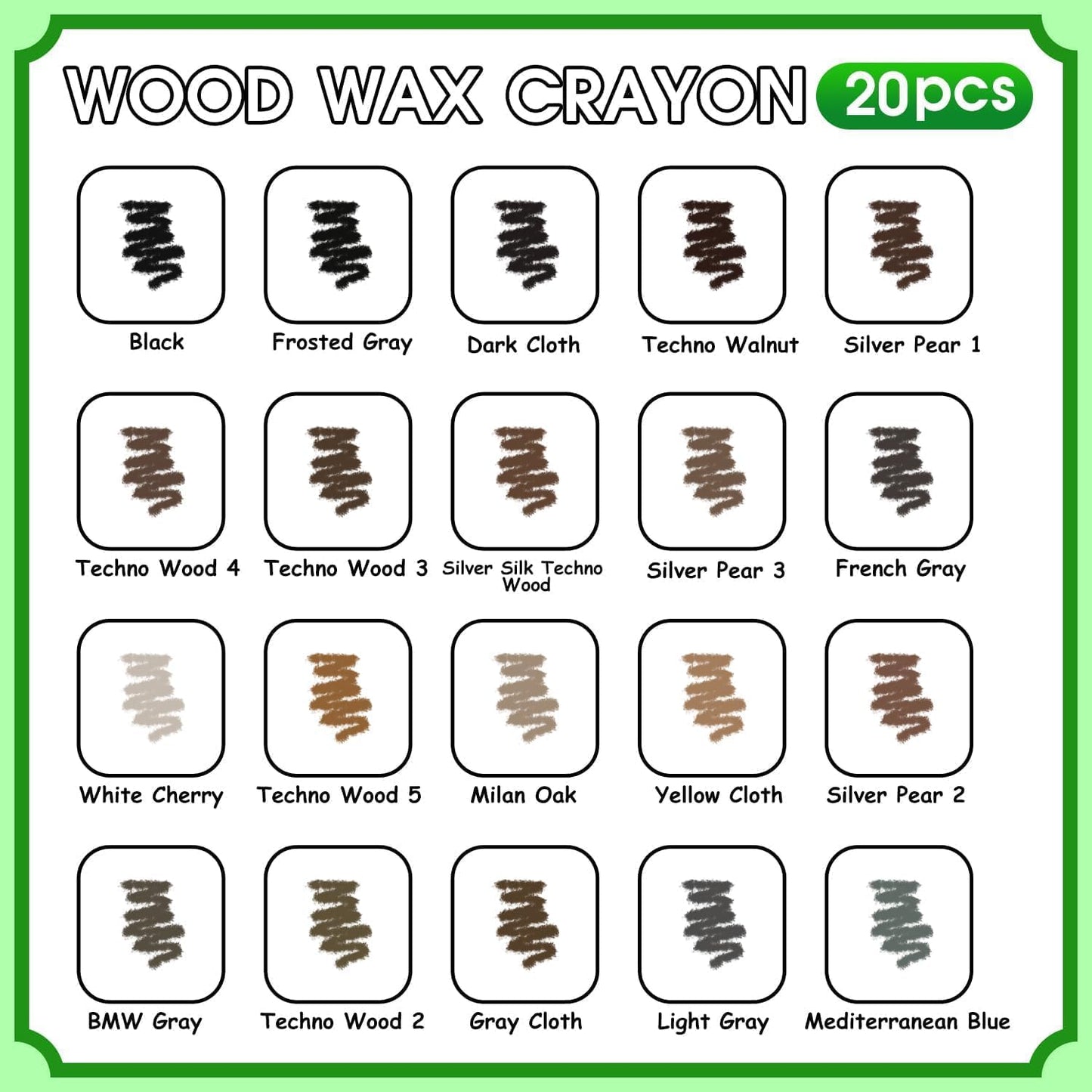 Furniture Markers Touch Up, 20 Colors Wood Filler Sticks, Wood Wax Crayons for Repairing Scratches