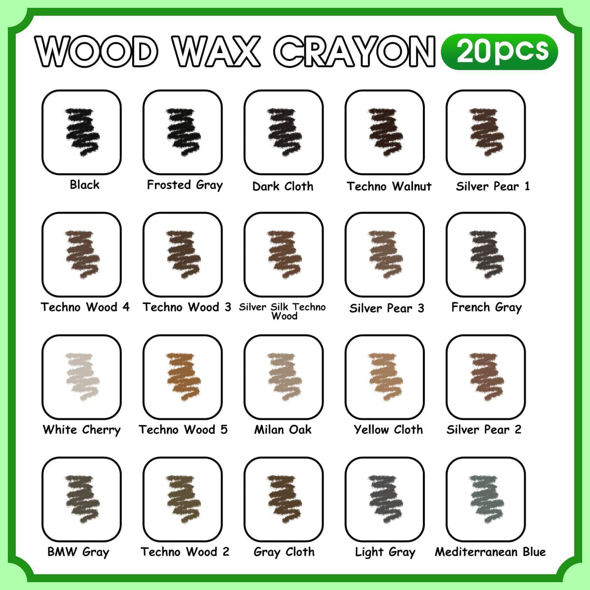 Furniture Markers Touch Up, 20 Colors Wood Filler Sticks, Wood Wax Crayons for Repairing Scratches