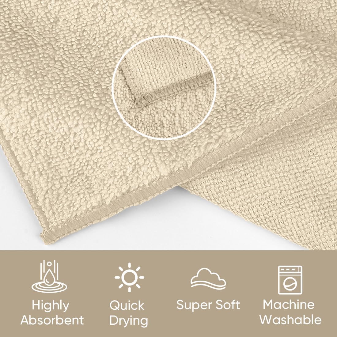 HOMEXCEL Microfiber Washcloths 24 Pack, Highly Absorbent and Soft Face Towel, Multi-Purpose Wash