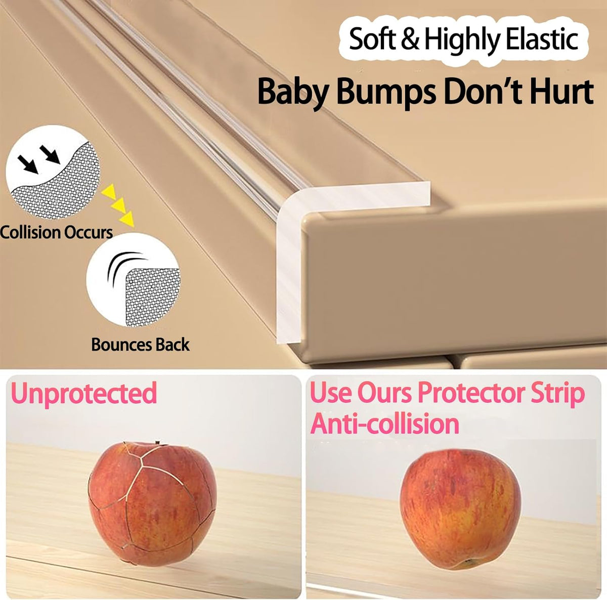 Clear Soft Corner Protectors for Furniture Strip,1.6in x 13FT,Sharp Edge & Table Bumper,Window