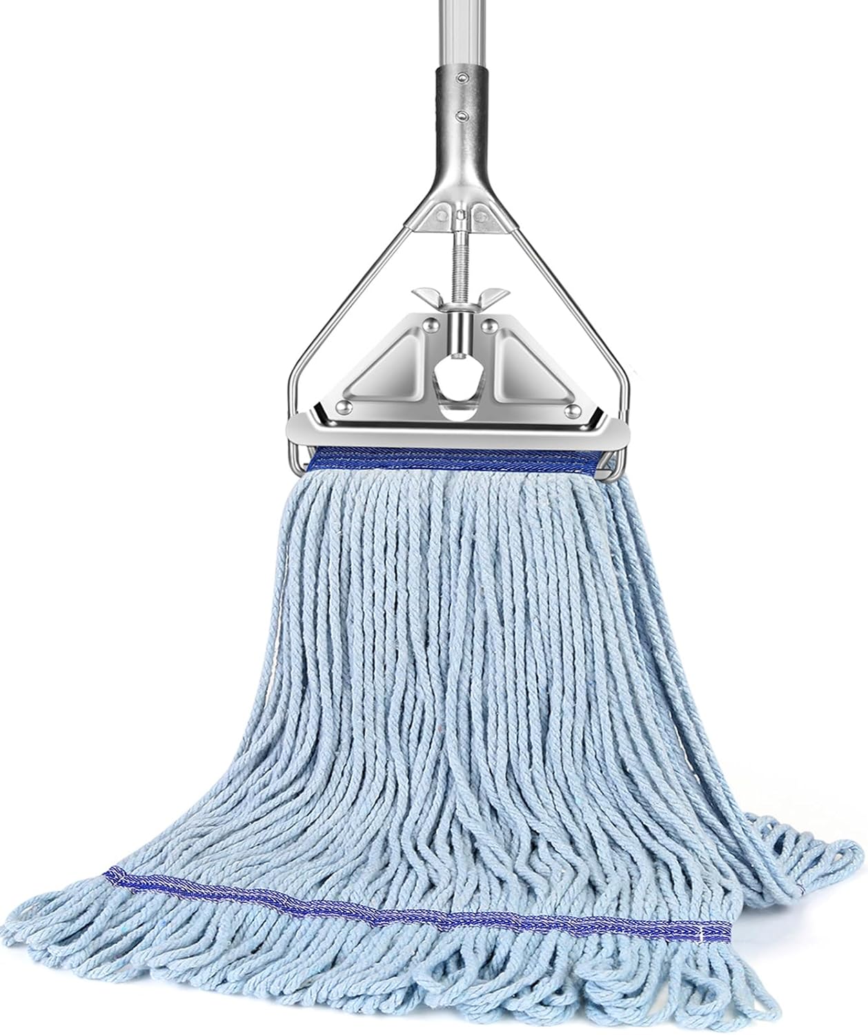 String Mop Heavy Duty for Floor Cleaning- Industrial Commercial Wet Mop with 59inch Mop Handle for