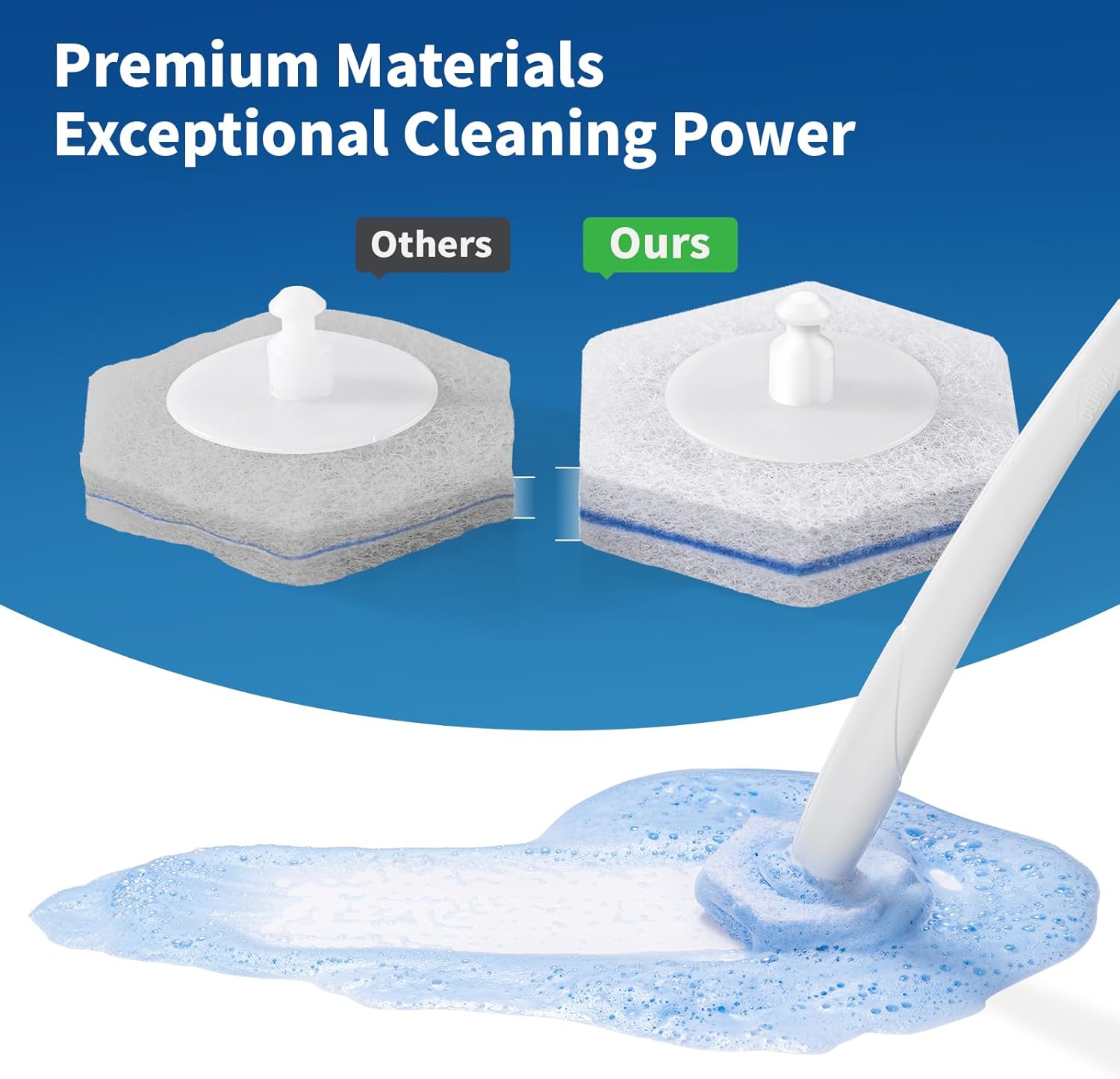 oshang Toilet Cleaner Refills, Toilet Refill Pads, Disposable Toilet Brush Heads for Toilet and