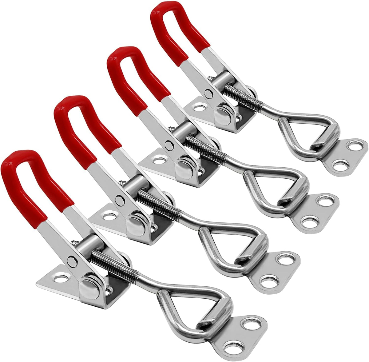 CUKAYO 4pcs Toggle Latch Clamp, 304 Stainless Steel Pull Hasp Latches, Quick Release Hand Tool