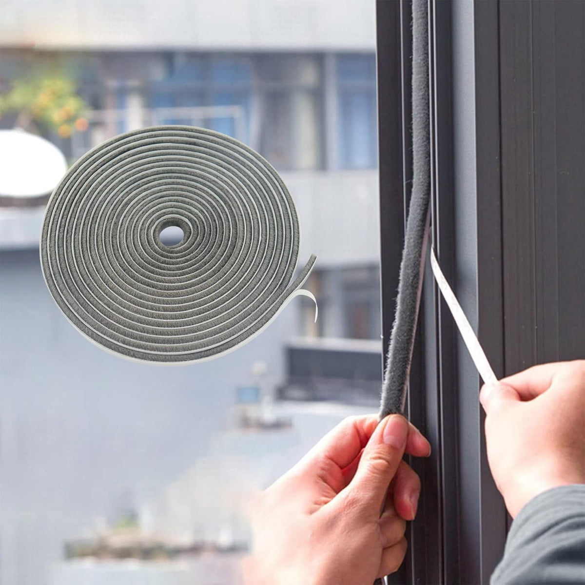 16.5FT Brush Weather Stripping, Neat Pile Self Adhesive Seal Strip for Windows and Door, Brush