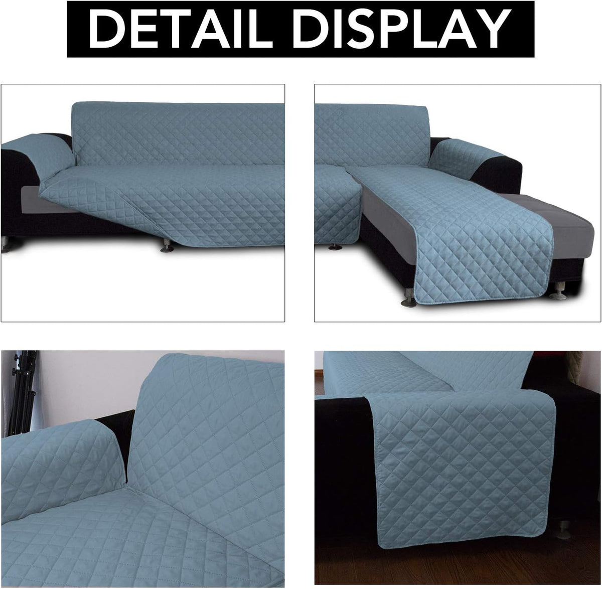 Easy-Going L Shape Sofa Slipcover - Sectional Couch Cover, Chaise Lounge Cover, Reversible, Pets &