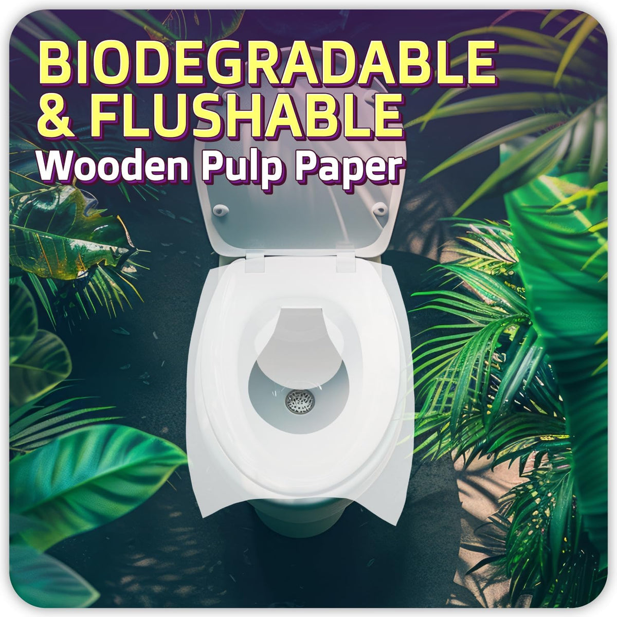 100 Pcs Disposable Toilet Seat Cover - Biodegradable and Flushable Toilet Seat Liners for Public