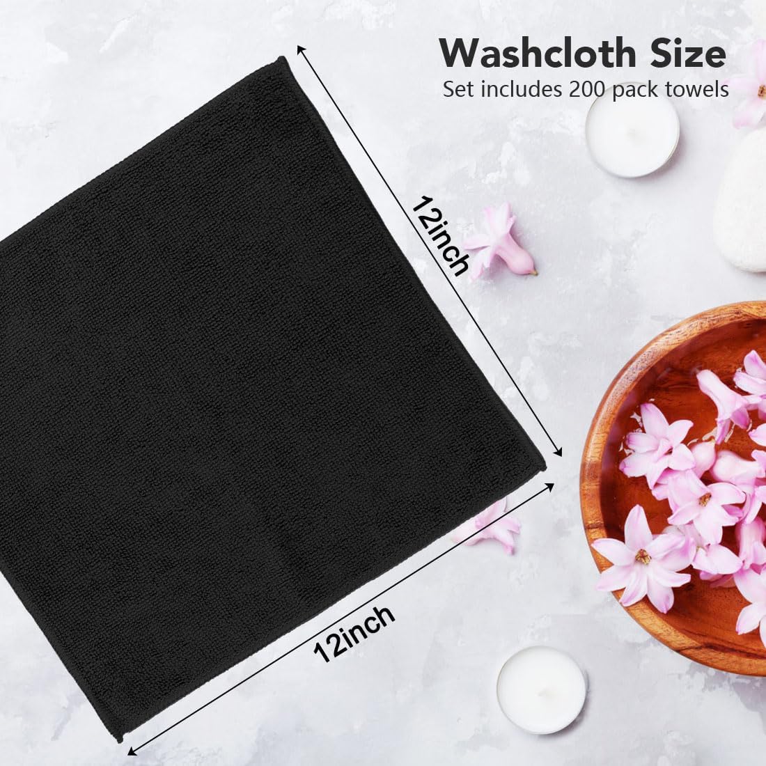 Orighty Wash Cloths Bulk Towels Set 200 Pack, Highly Absorbent and Soft Feel Microfiber Face