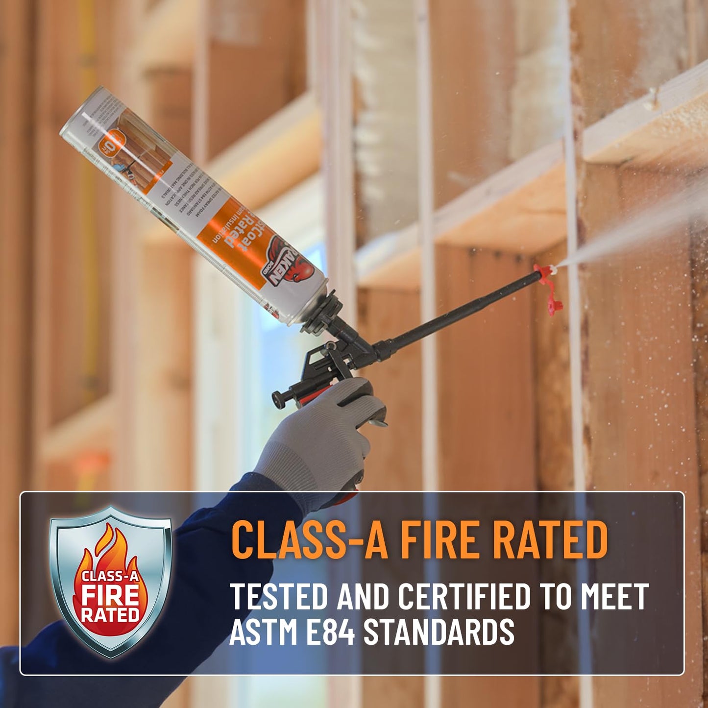 Kraken Bond Fastcoat Fire Rated Spray Foam Insulation Kit Closed Cell in a Can 20 sq ft (1x27.1
