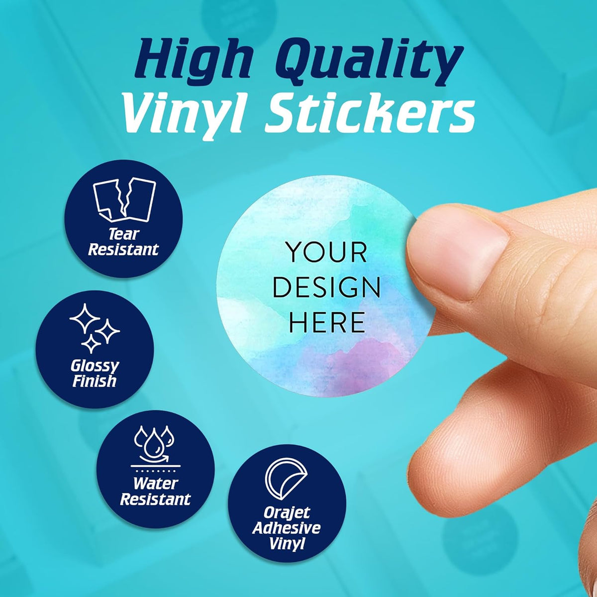 100 Custom Vinyl Stickers - Upload Your own Image, Text, Design, Logo - Personalized Logo Labels