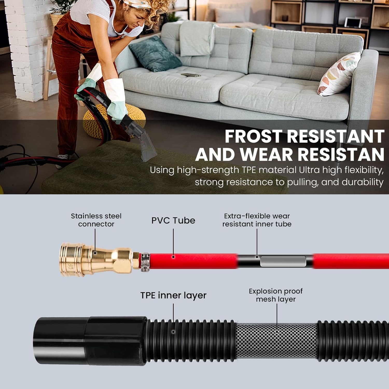 Shop Vac Extractor Kit, Better Extractor Hose Kit for Carpet & Upholstery Cleaning in Home and