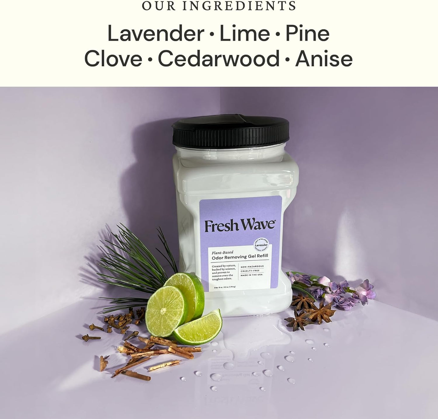 Fresh Wave Lavender Odor Removing Gel Refill, 63 oz. - Safer Odor Absorbers for Home, Natural