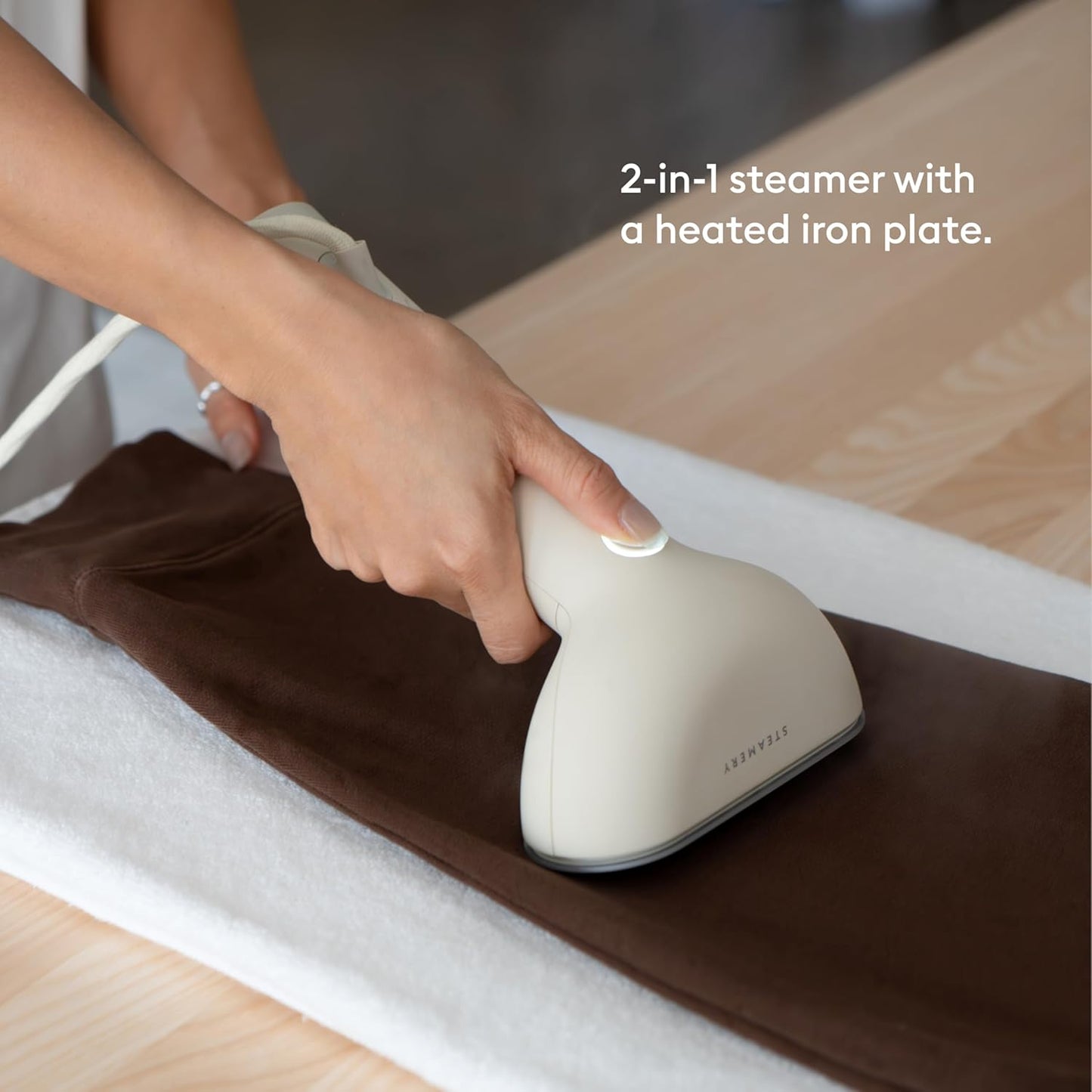 Steamery Handheld Clothes Steamer Cirrus 3, 1200W, US Plug, Heated Ironing Plate, Fast Heat Up
