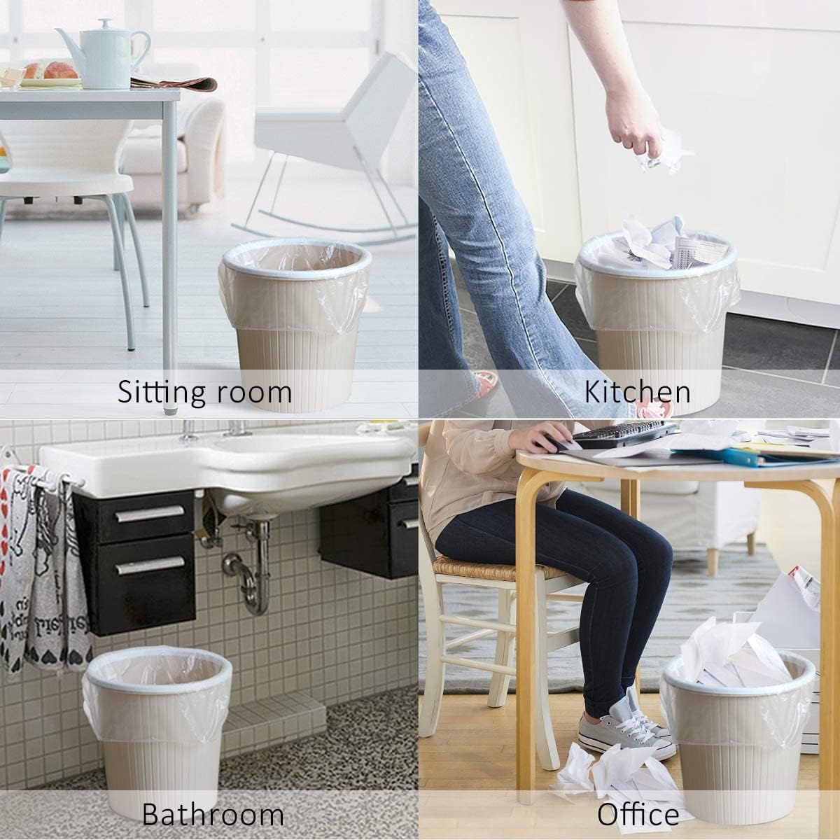 Small Trash Bags 2.6 Gallon - Bathroom Garbage Bag Biodegradable Kitchen Trash Can Liners