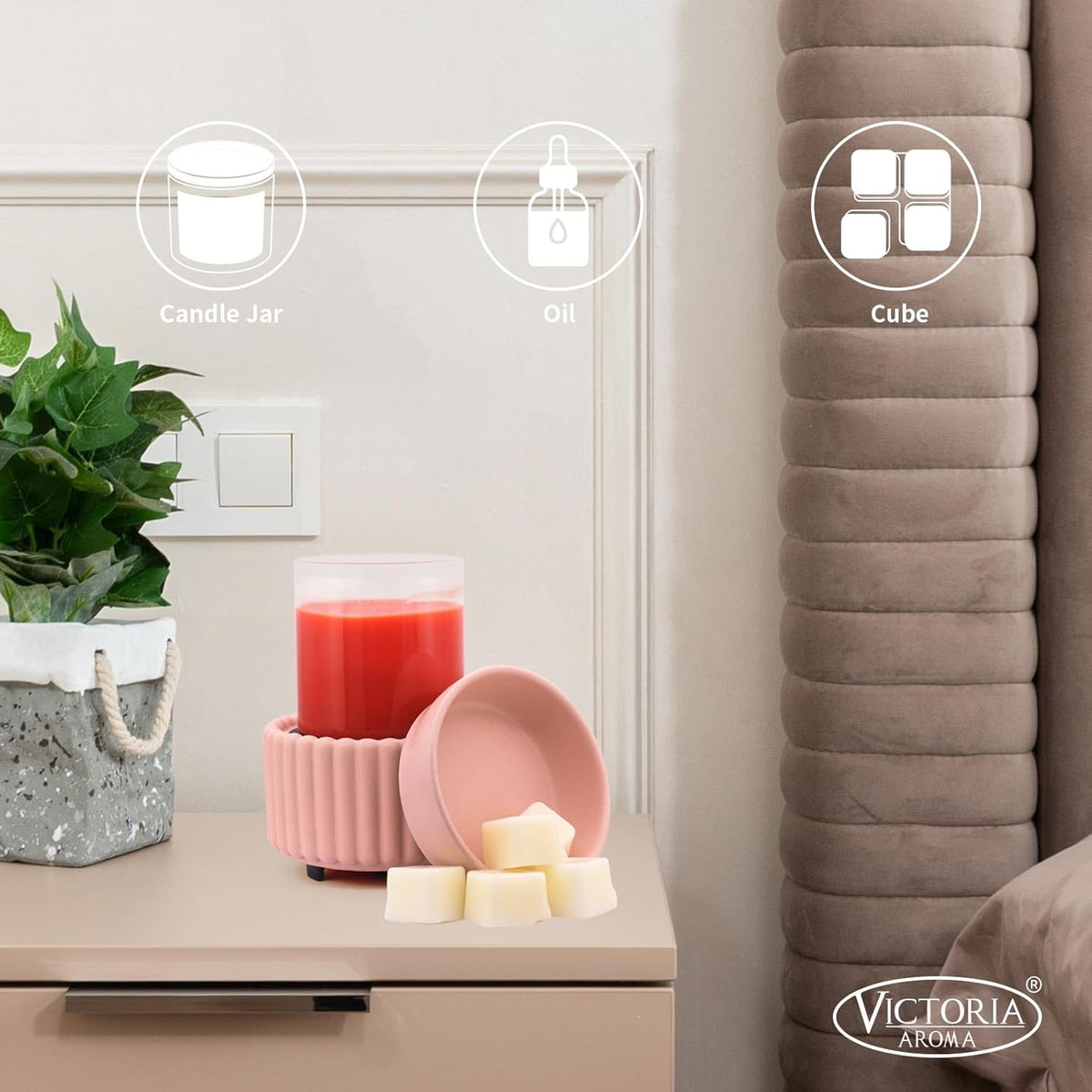 Ceramic Wax Melter 3-in-1 Candle Warmer for Scented Wax - Electric Fragrance Burner for Home