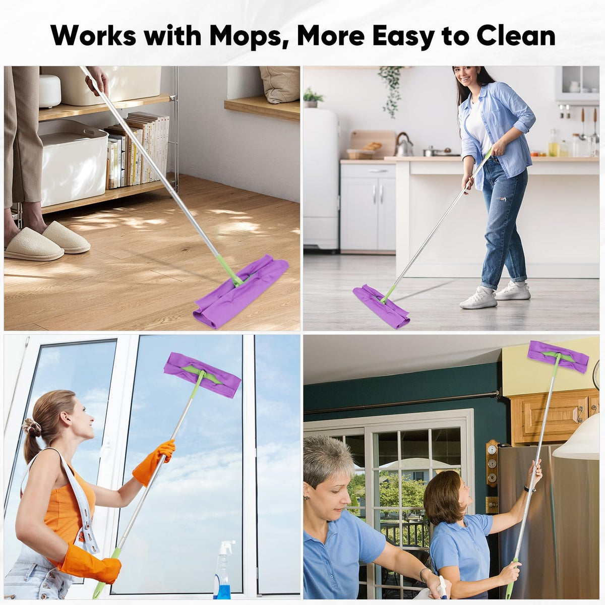 HOMEXCEL Microfiber Glass Cleaning Cloths 6 PK, Lint Free Streak Free, Reusable Microfiber Cleaning