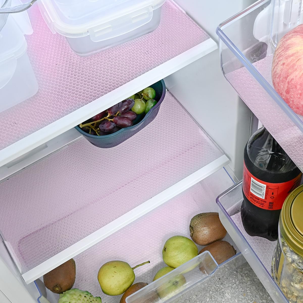 12Pcs Refrigerator Liners Washable Fridge Shelf Liners Refrigerator Mats for Freezer Glass Shelves