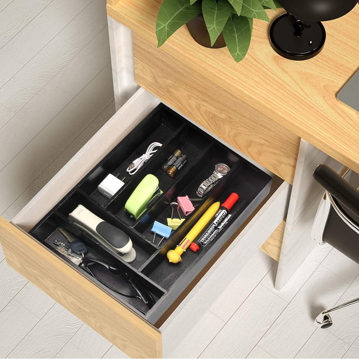 Kitchen Wood Utensil Tray Silverware Drawer Organizer Wooden Cutlery Trays Flatware Organizers