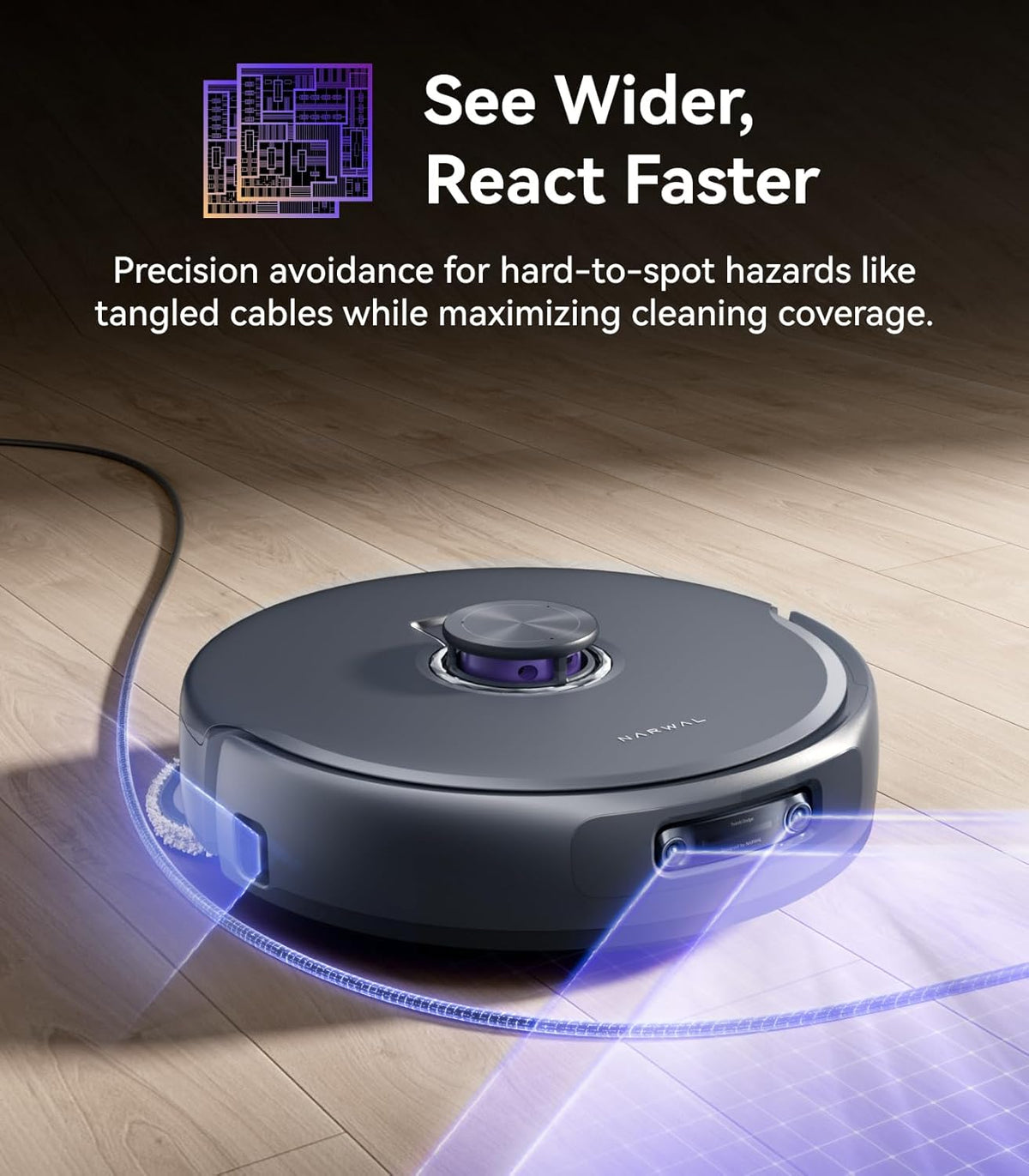 NARWAL Freo Z10 Ultra Robot Vacuum and Mop Combo, Dual RGB Cameras and Chips, AI Avoidance, 8N