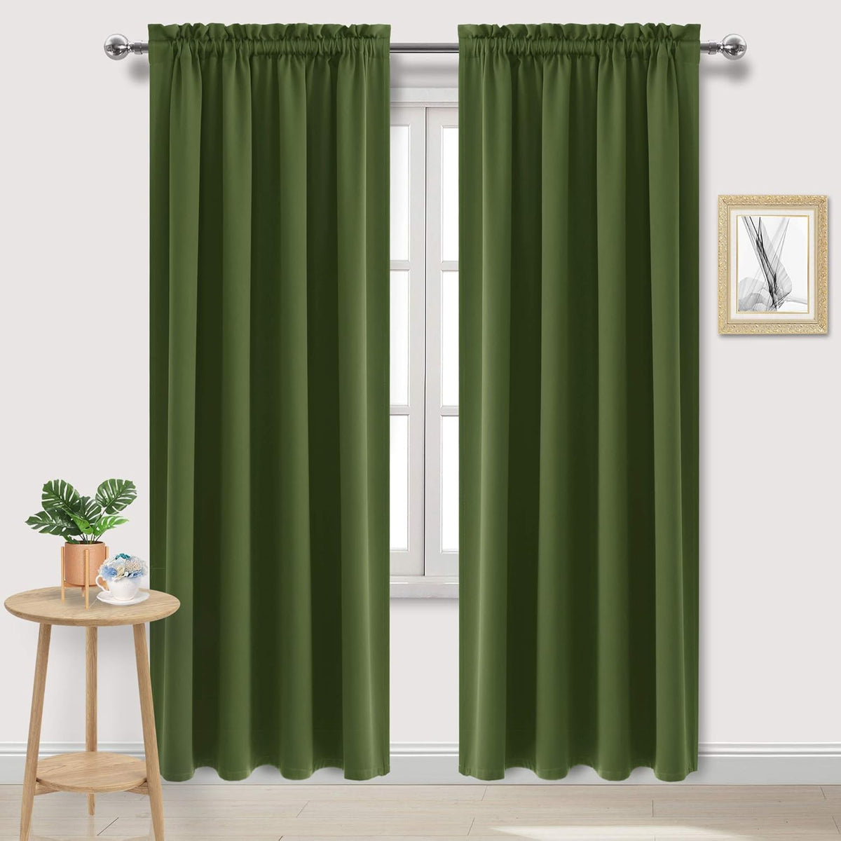 DWCN Blackout Curtains Room Darkening Thermal Insulated Bedroom Curtains Window Curtain Panels, 52