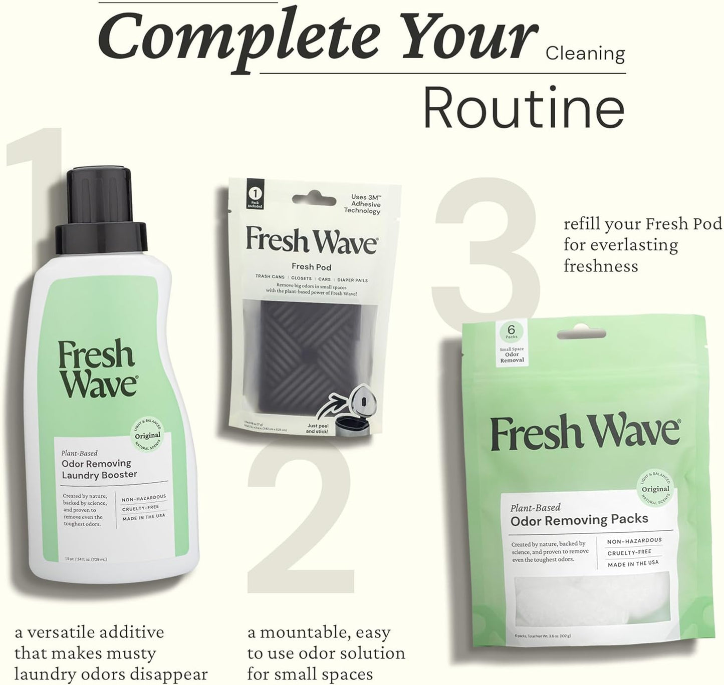 Fresh Wave Odor Eliminating & Deodorizing Packs, Bag of 6 - Safer Odor Relief for Small Spaces