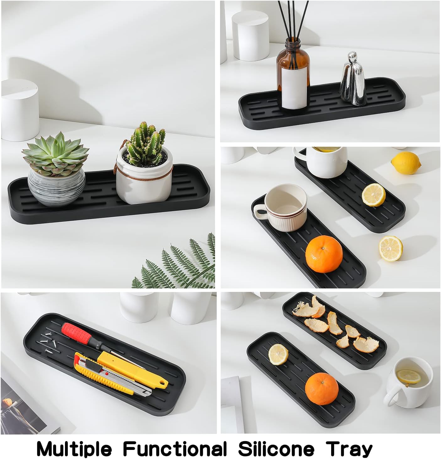 Silicone Kitchen Sink Organizer Tray for Multiple Usage,Eco-Friendly Sponges Holder for Kitchen