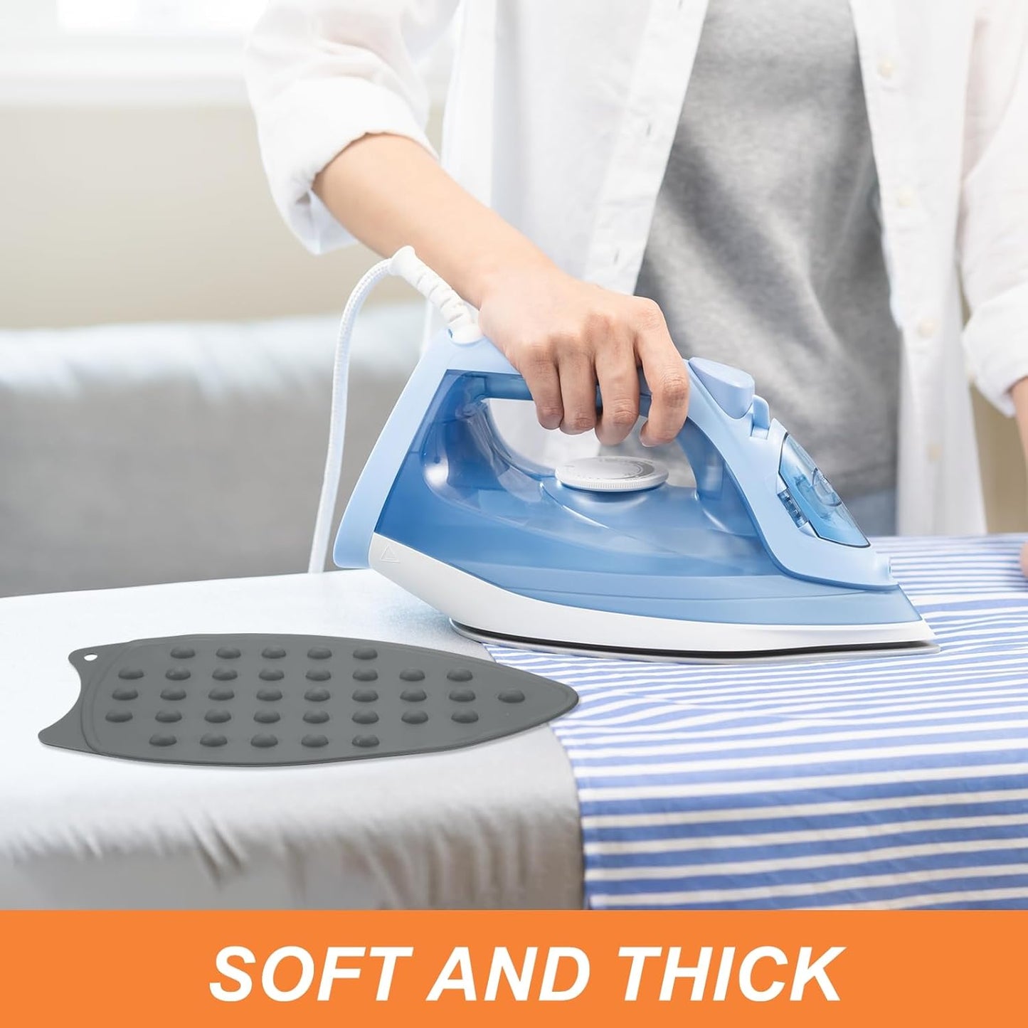 PATIKIL Silicone Iron Rest Pad, Multipurpose Hot Heat Resistant Iron Rest Plate Protective Pad for