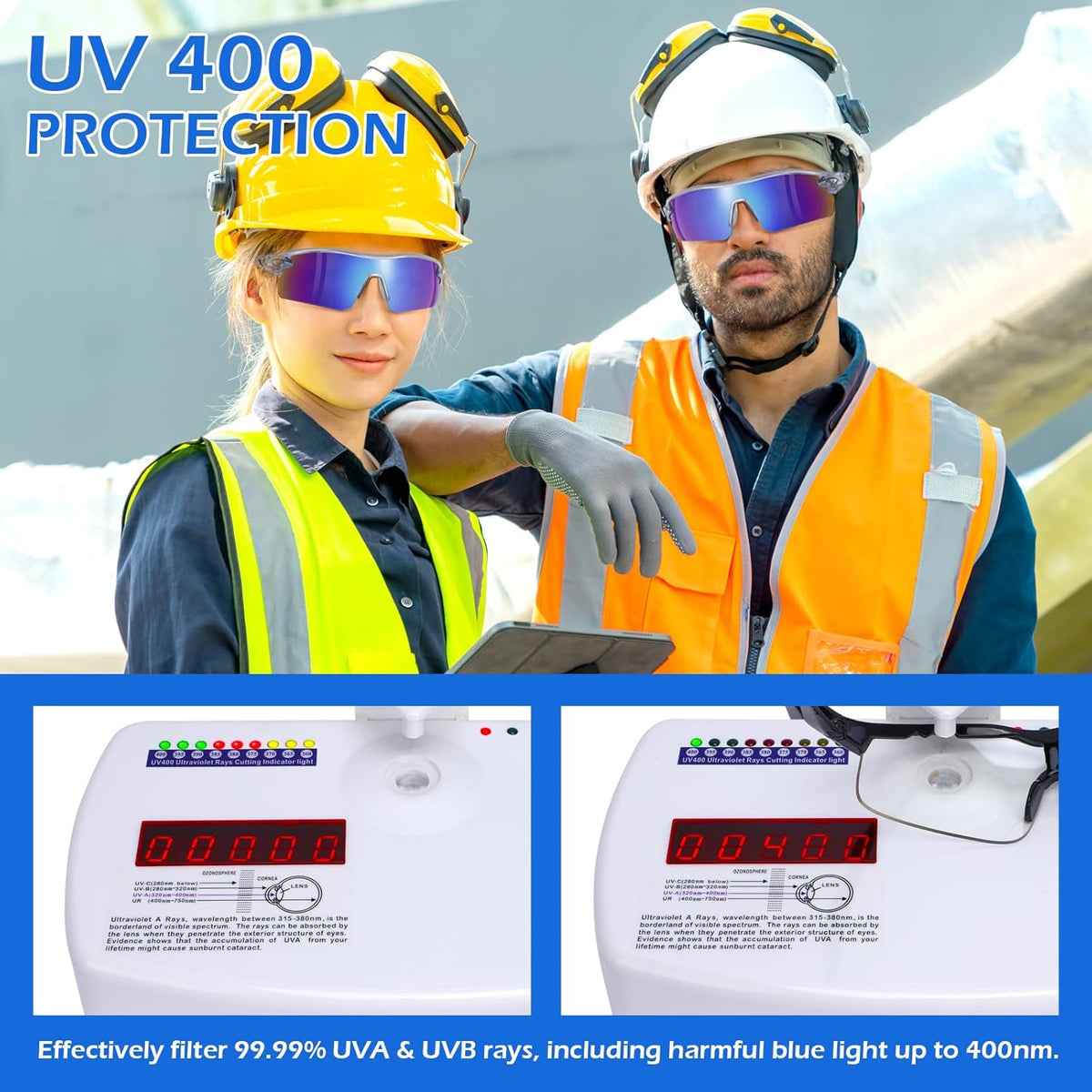 OXG 12 Pack Safety Glasses for Men Women, ANSI Z87.1 Safety Goggles Impact Resistant Protective