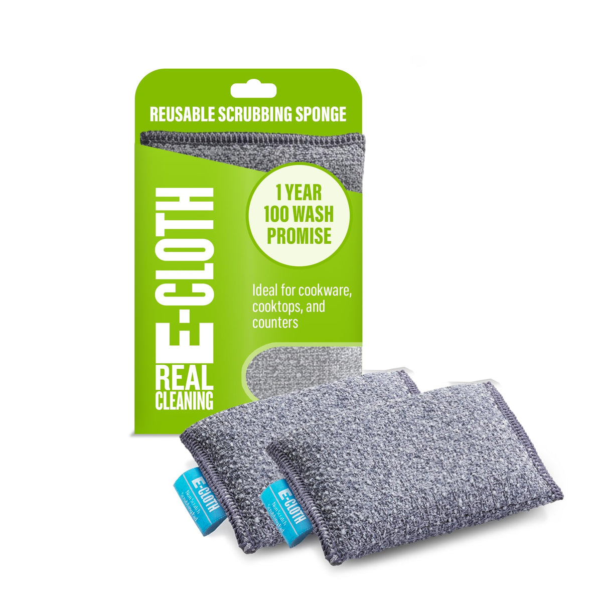 E-Cloth Non-Scratch Scrubbing Pads, Reusable Sink & Dish Sponges - 2 Pack