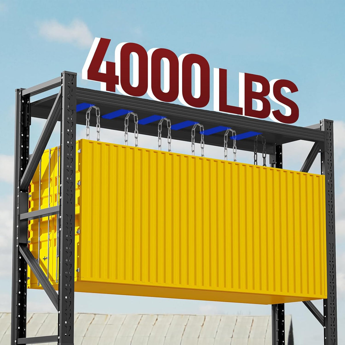 4000LBS Storage Shelves Heavy Duty, 48" W Metal Garage Shelving Units, 4 Tier Adjustable Shelf