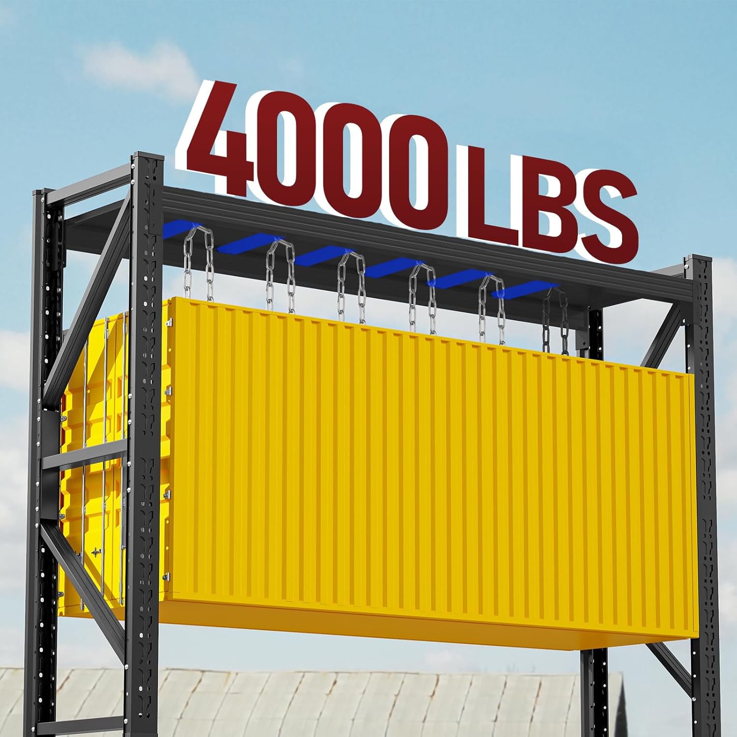 4000LBS Storage Shelves Heavy Duty, 48" W Metal Garage Shelving Units, 4 Tier Adjustable Shelf