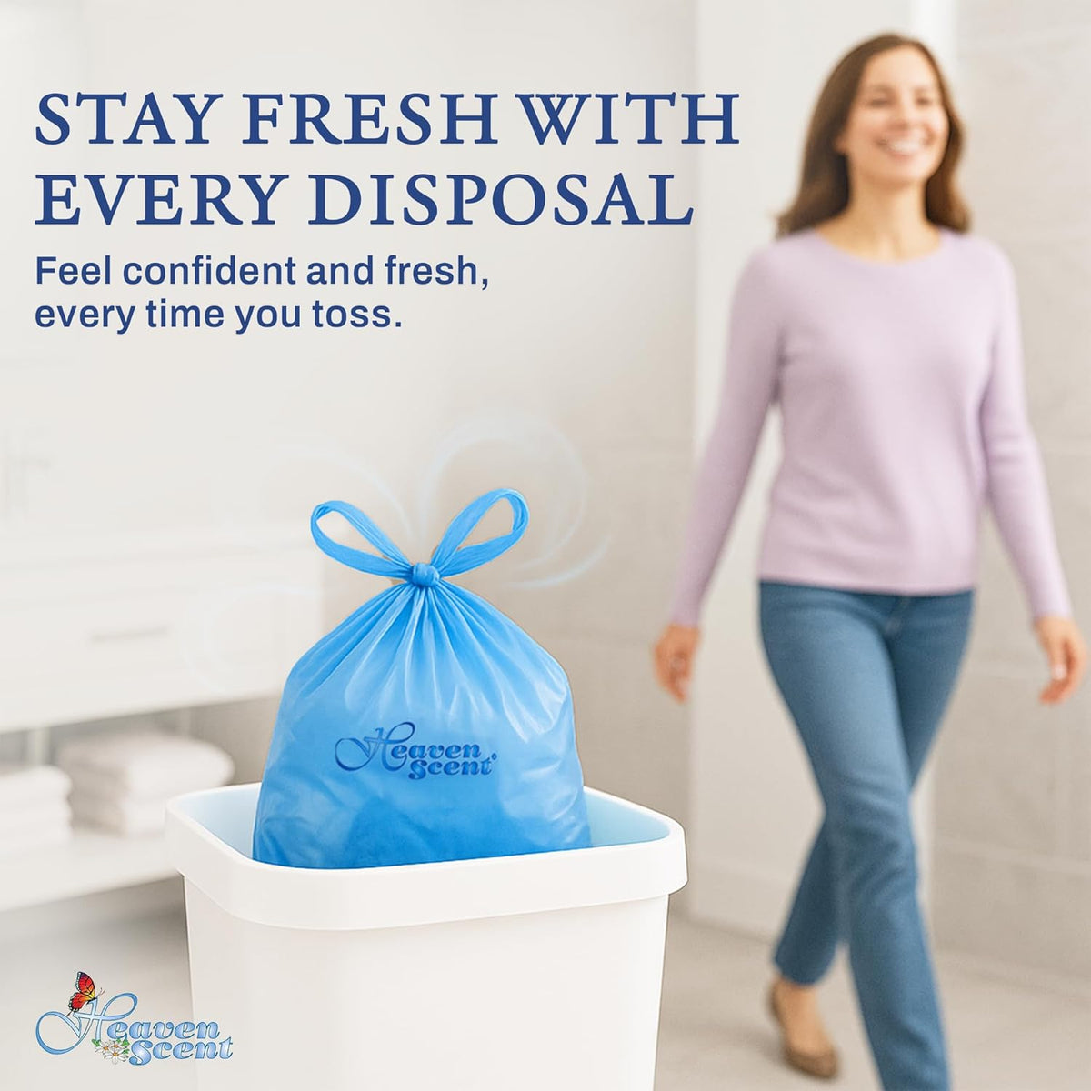 Heaven Scent Hygiene Bags 1.5MIL ULTRA-THICK Discreet Waste Disposal | MADE IN THE USA | Mild Baby