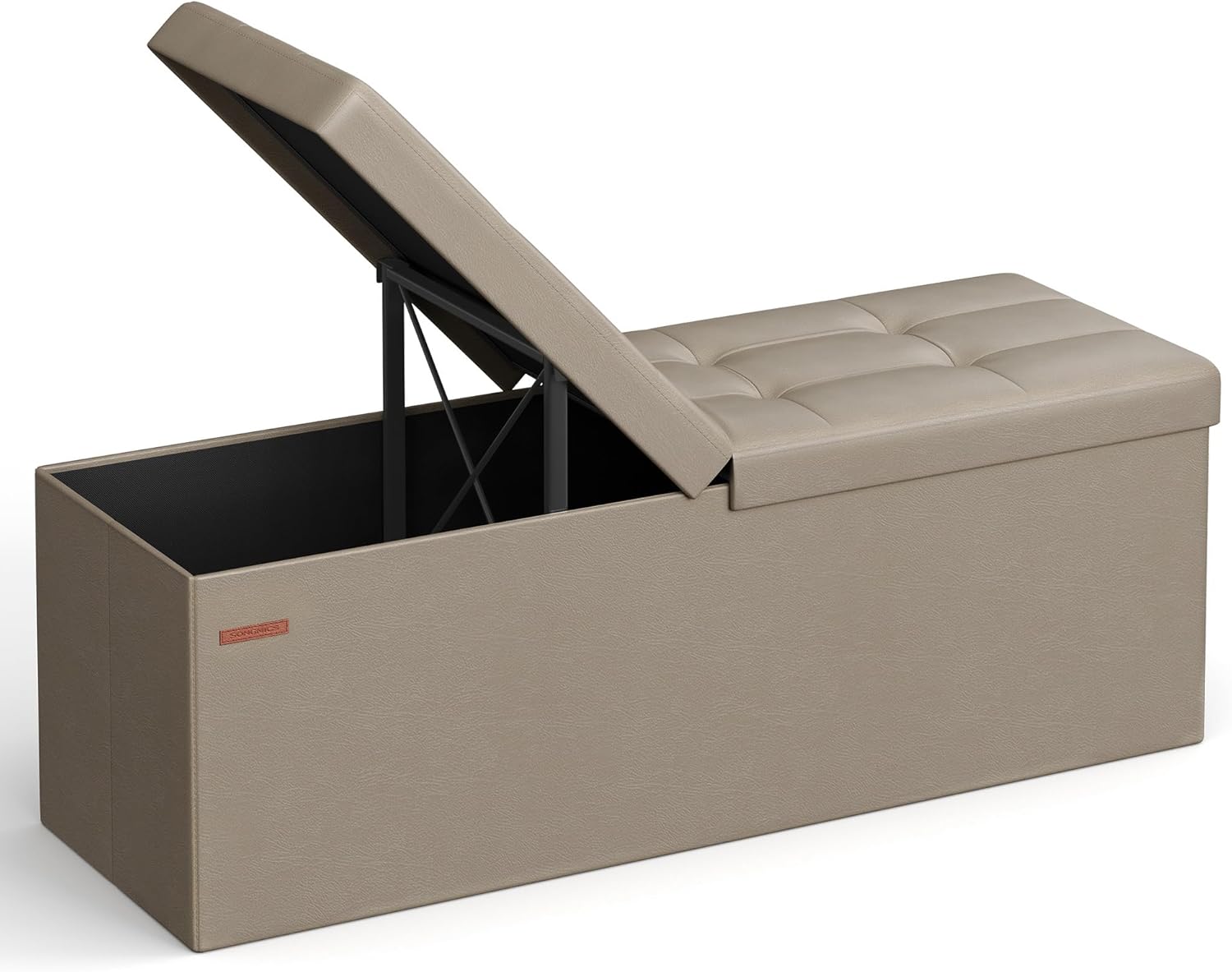 SONGMICS MAZIE Collection - 43 Inches Storage Ottoman Bench with Flipping Lid, Storage Chest with