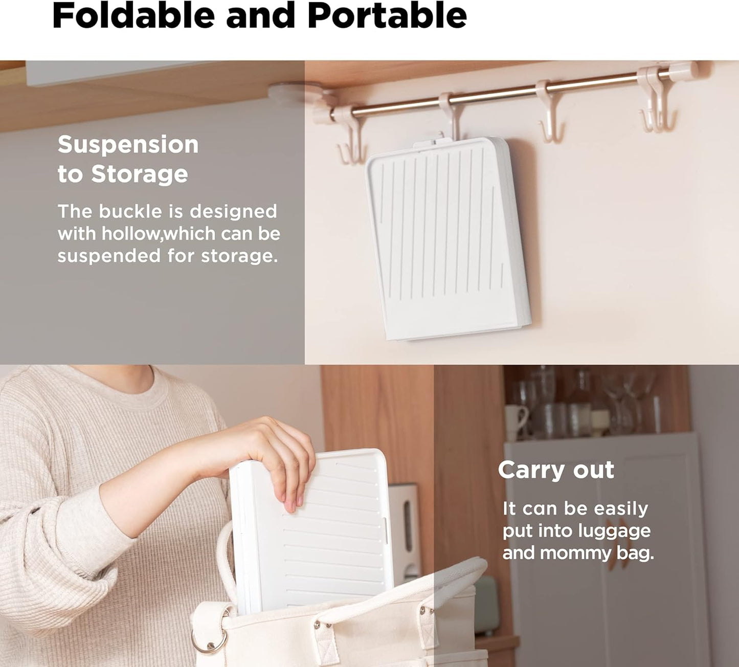 YOTIME Baby Bottle Drying Rack with Drainer, Foldable & Space Saving Drying Rack for Baby Bottles