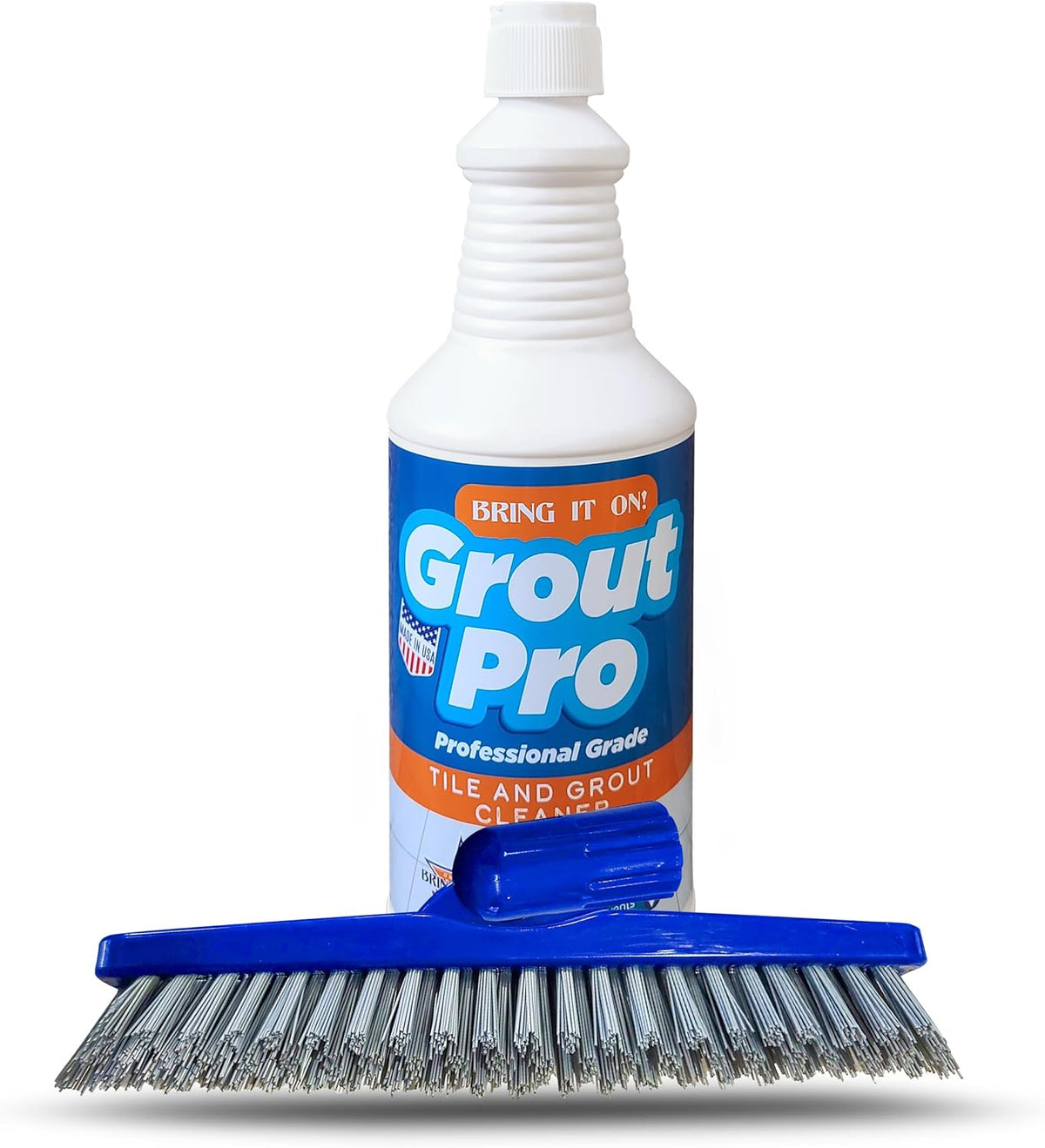 Bring It On Grout Cleaner with Grout Cleaning Brush – 32Fl Oz Grout Cleaner for Shower Tile