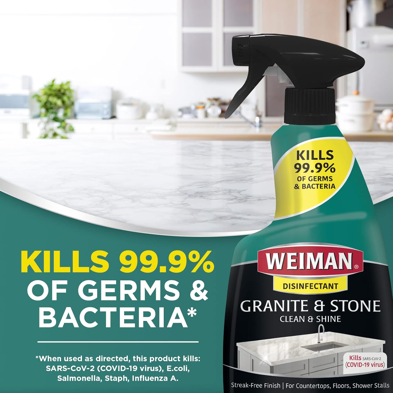 Weiman Disinfecting Granite & Stone Daily Cleaner and Sealer Kit - For Granite, Marble, Quartz