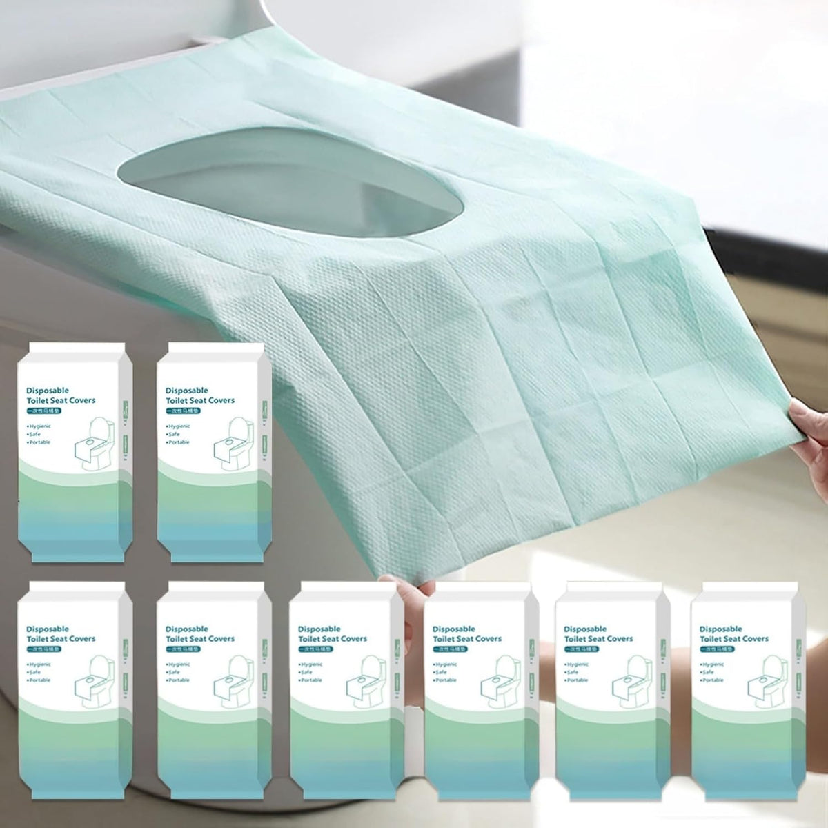 80 Pack Toilet Seat Covers Disposable 16x24 Inch XL Portable Toilet Liners Travel Seat Cover for