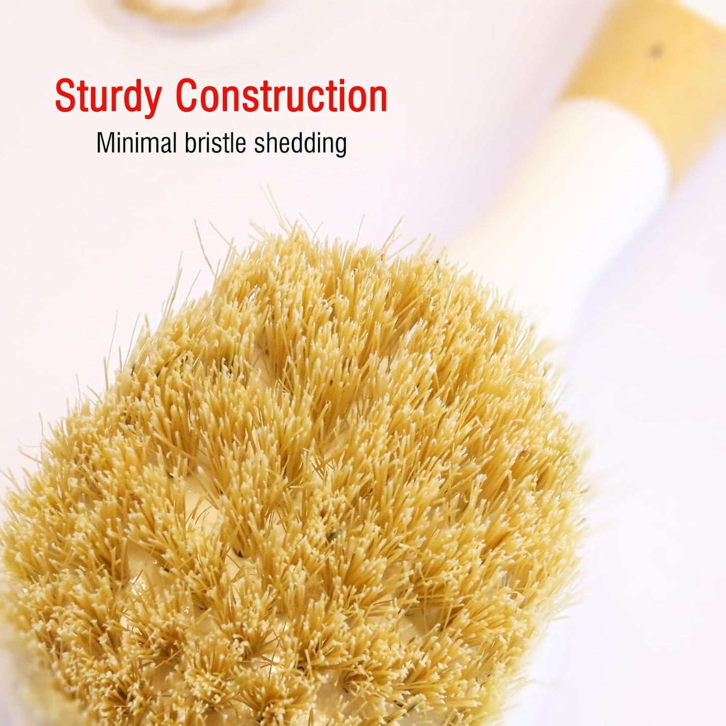 Wooden Dish Brush, Natural Bristle Dish Brushes with Handle, Wooden Handle Soft Scrubber Kitchen