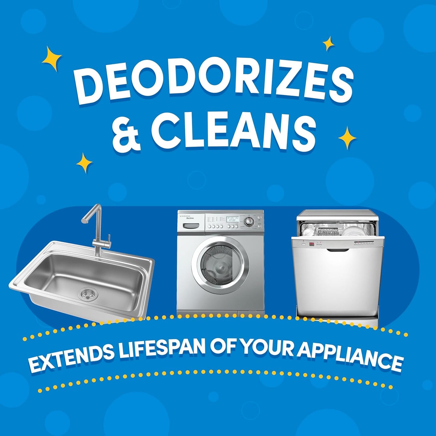 Lemi Shine Appliance Cleaner & Deodorizer - Dishwasher, Washing Machine, and Garbage Disposal