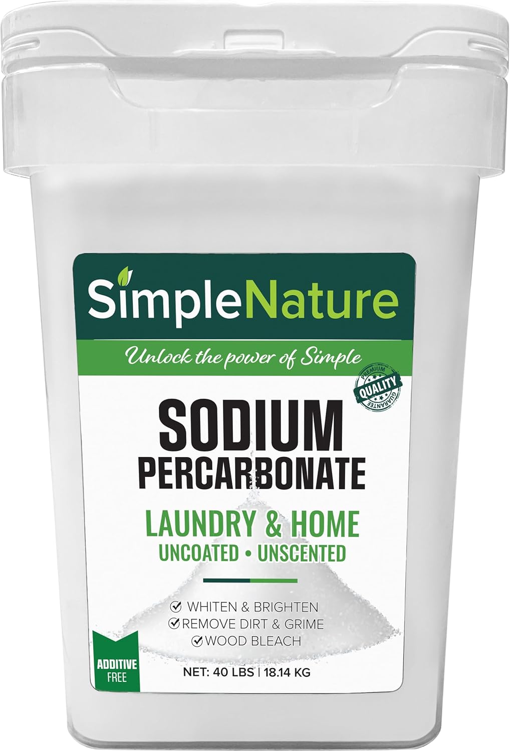 Sodium Percarbonate (40 lbs) - Versatile Non-toxic Biodegradable Scent-Free Cleaner for Home