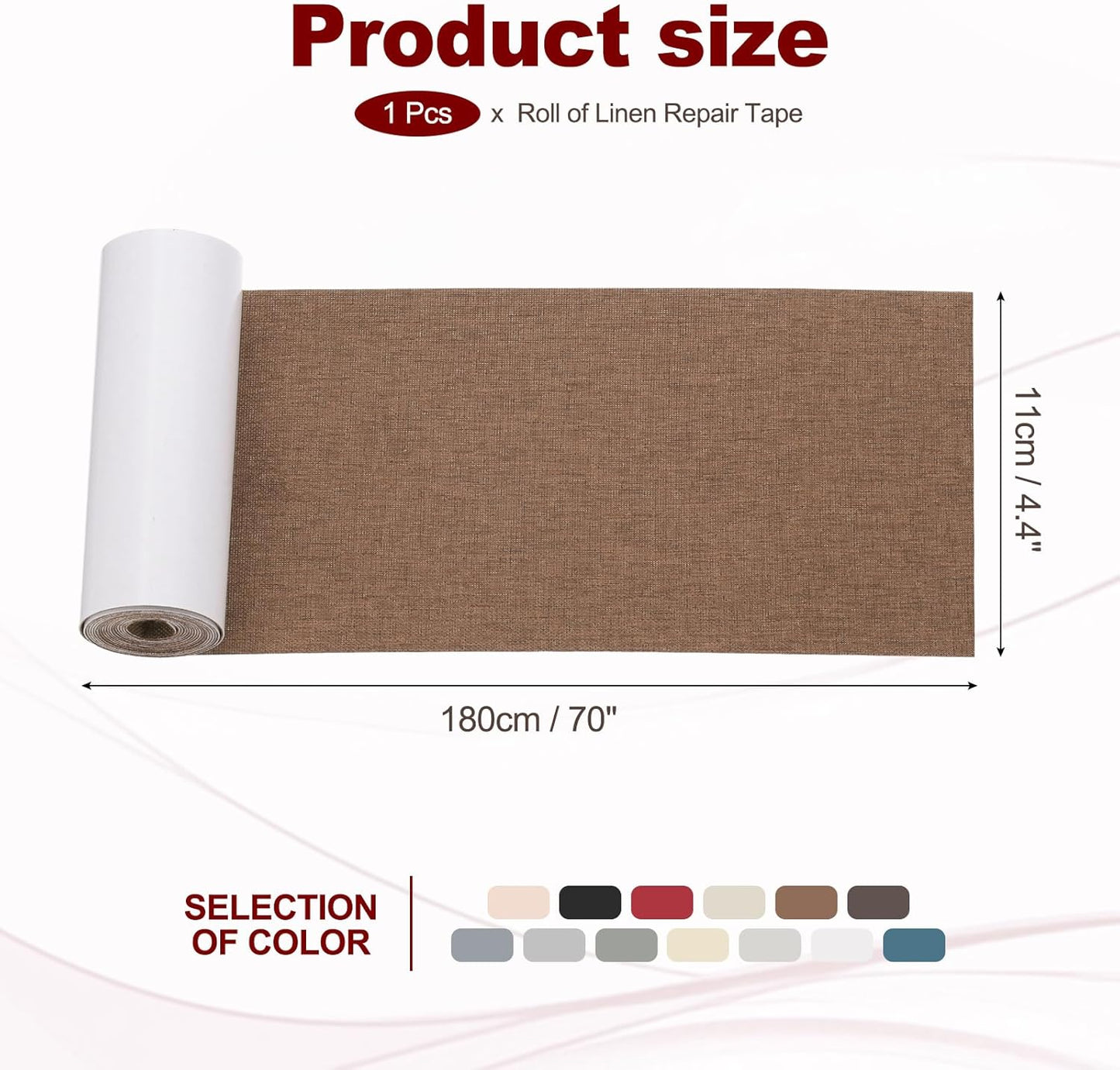 PATIKIL 70x4.4 Inch Linen Repair Tape, Repair Fabric Patch Self Adhesive Couch Patch Line Repair