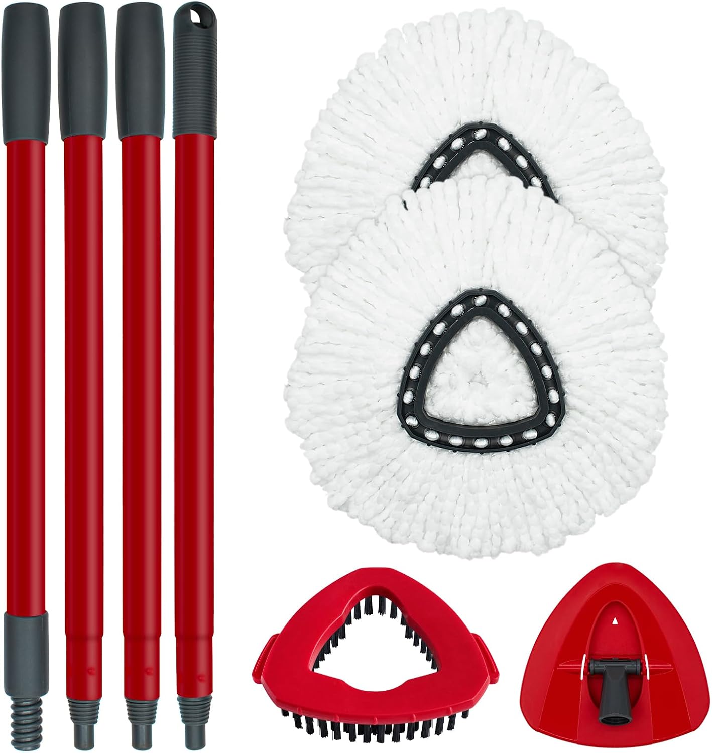Spin Mop Replace Head, Base, Mop Handle Replacement for OCedar EasyWring 1 Tank System, Include 2