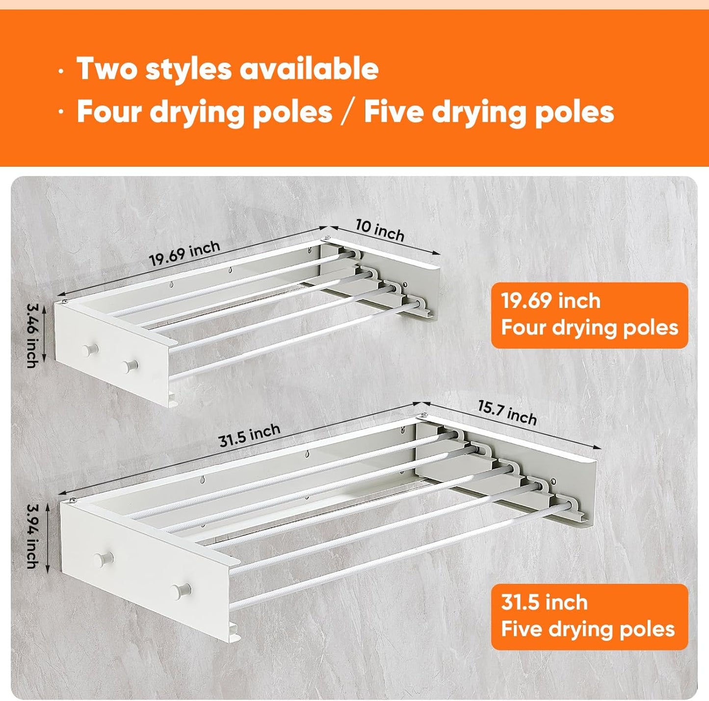 Clothes Drying Rack 31.5 inches Foldable Wall Mount Laundry Rack Folding Indoor Drying Rack