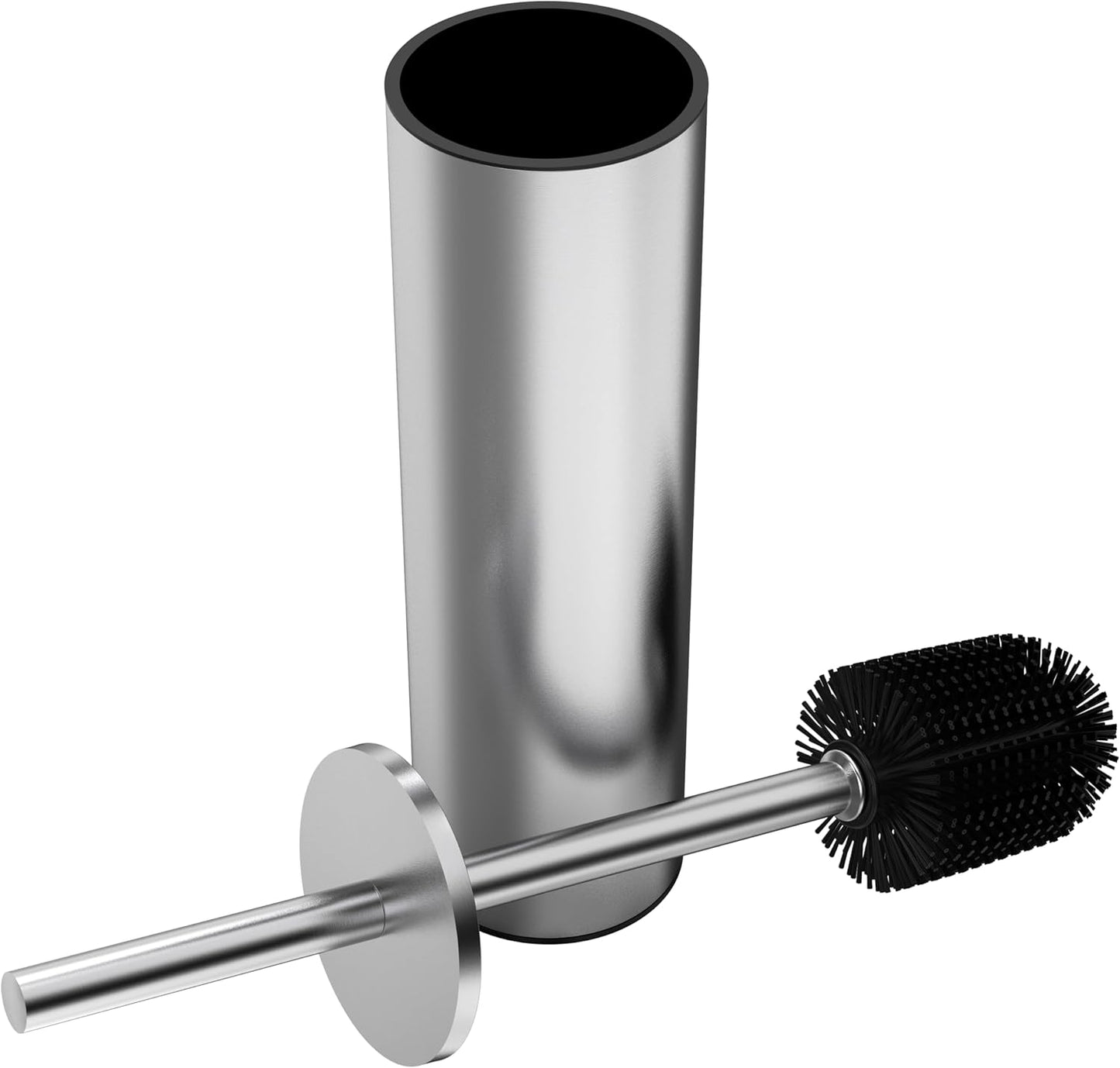 Toilet Brush and Holder Set, Stainless Steel Toilet Bowl Brush with Lid, Rust Proof Toilet Cleaner
