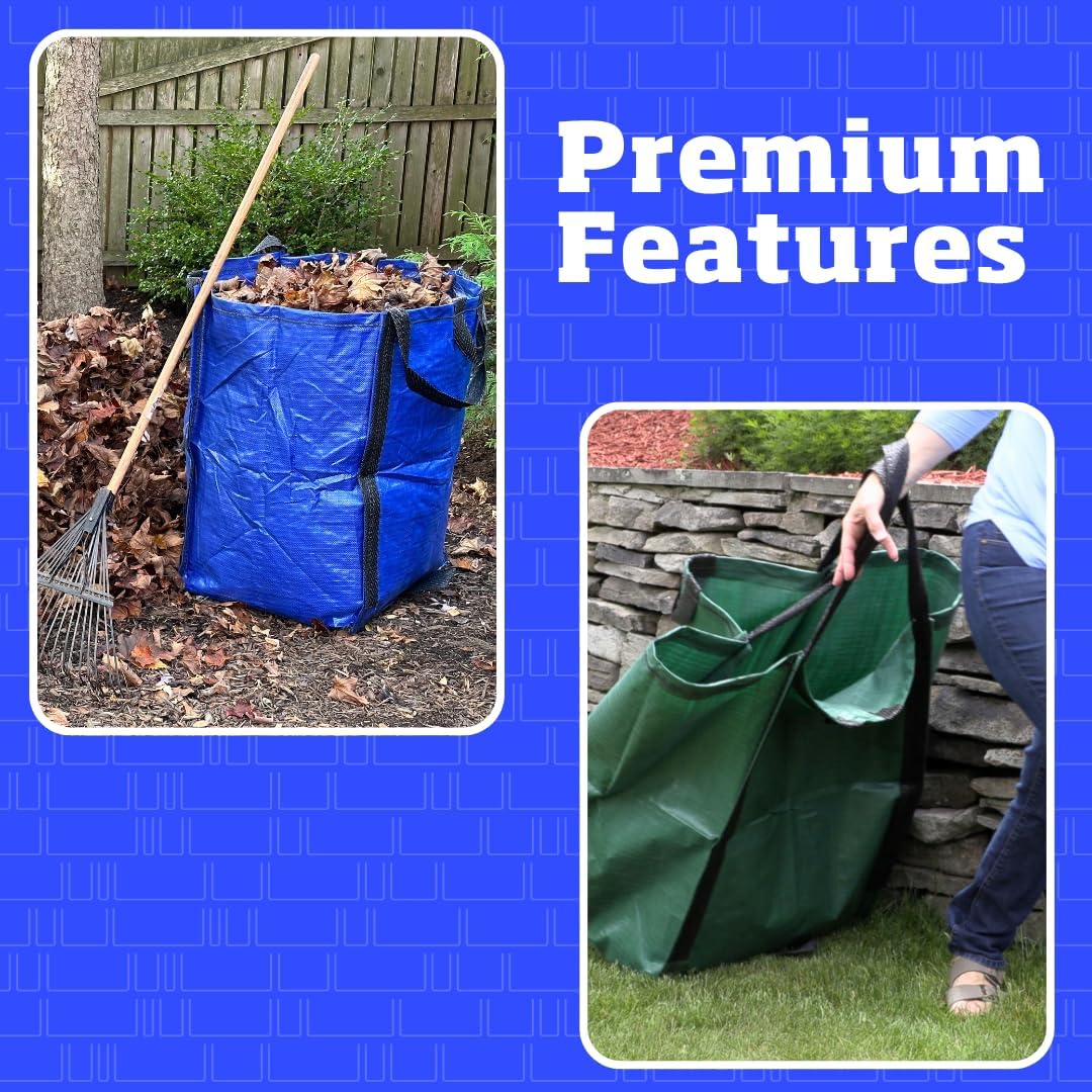 DURASACK Heavy Duty Home and Yard Bags 48-Gallon Reusable Self-Standing Lawn and Leaf Bags Garbage