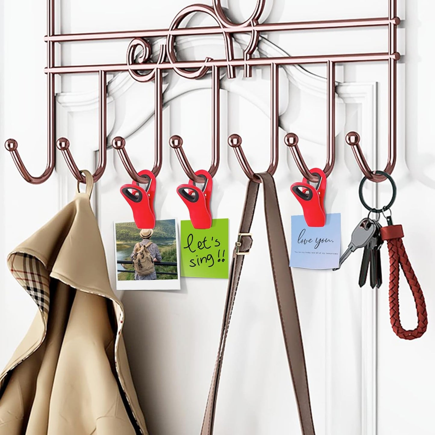 FINDMAG 12 Pack Chip Clips, Red Magnetic Bag Clip for Food Packages, Airtight Clips with Handle