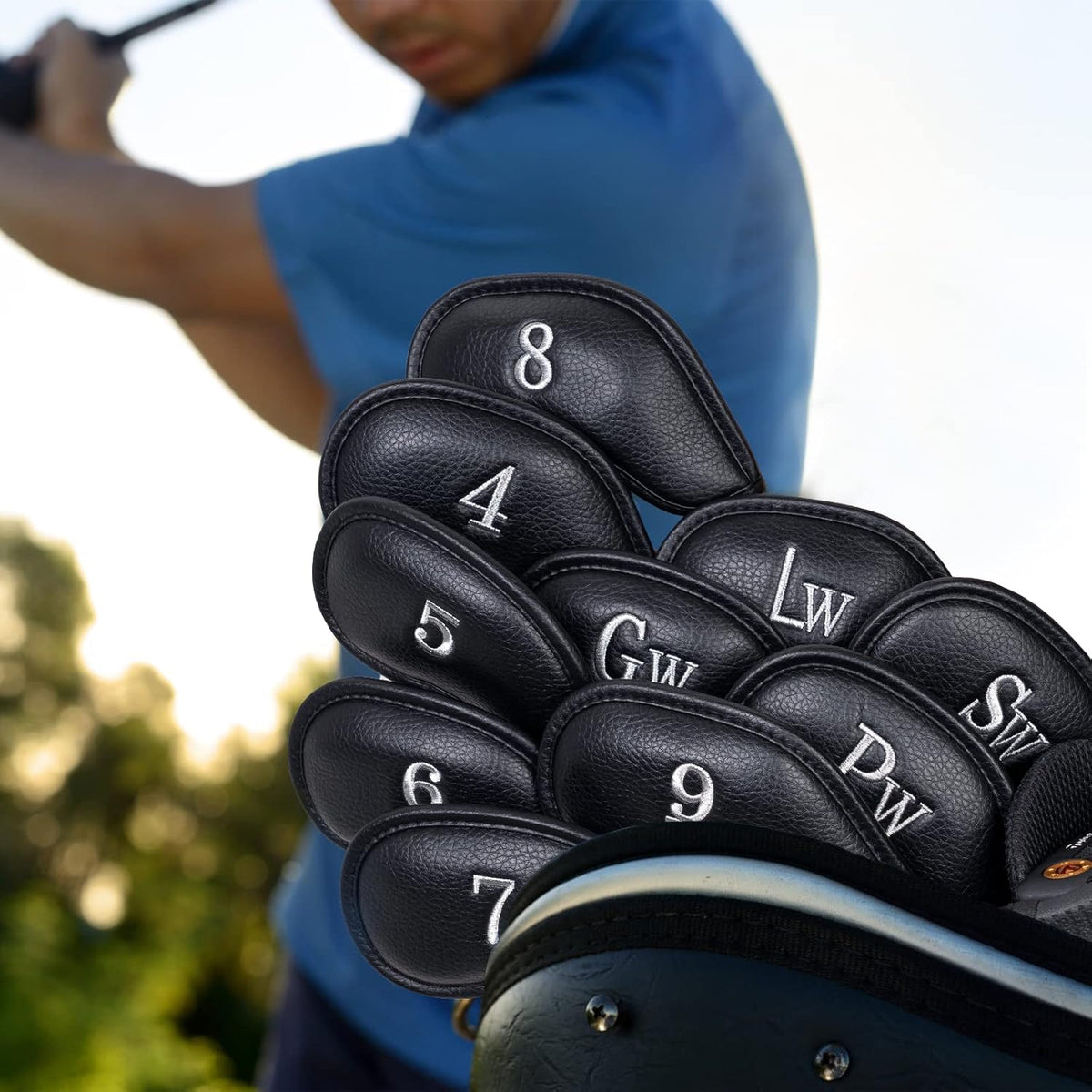 CRAFTSMAN GOLF 12pcs or 1pc Thick Synthetic Leather Golf Iron Head Covers Set Headcover Fit All
