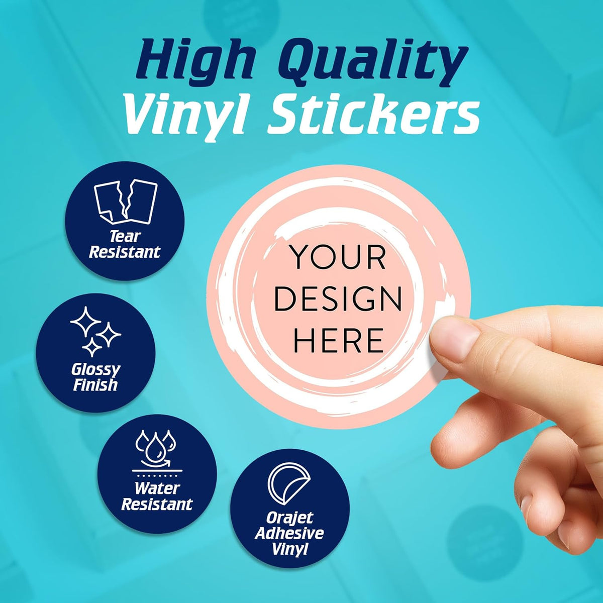 100 Custom Vinyl Stickers - Upload Your own Image, Text, Design, Logo - Personalized Logo Labels