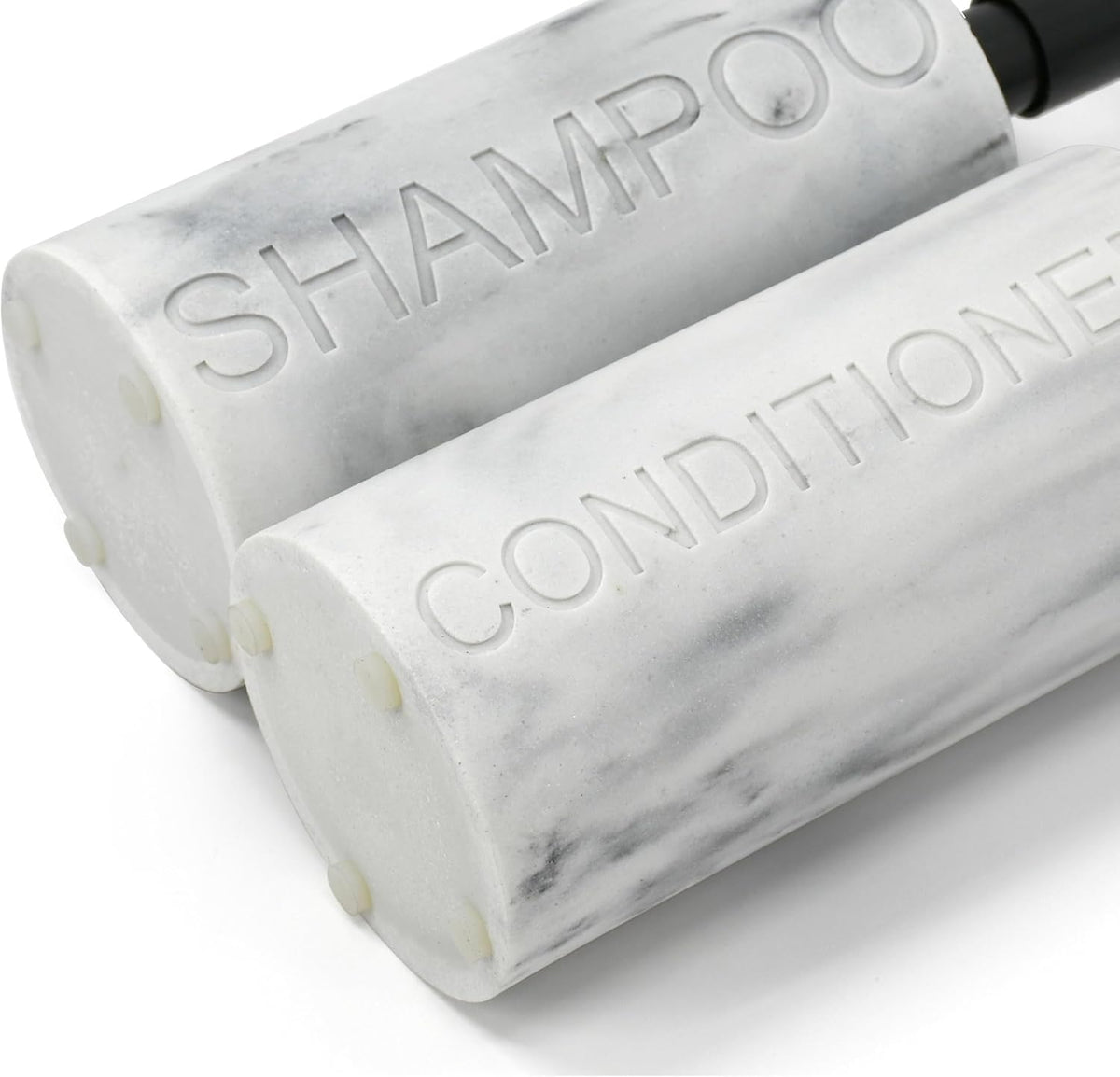 Marble Resin 2 Piece Shampoo and Conditioner Dispenser Set, Luxurious Refillable Pump Bottles with