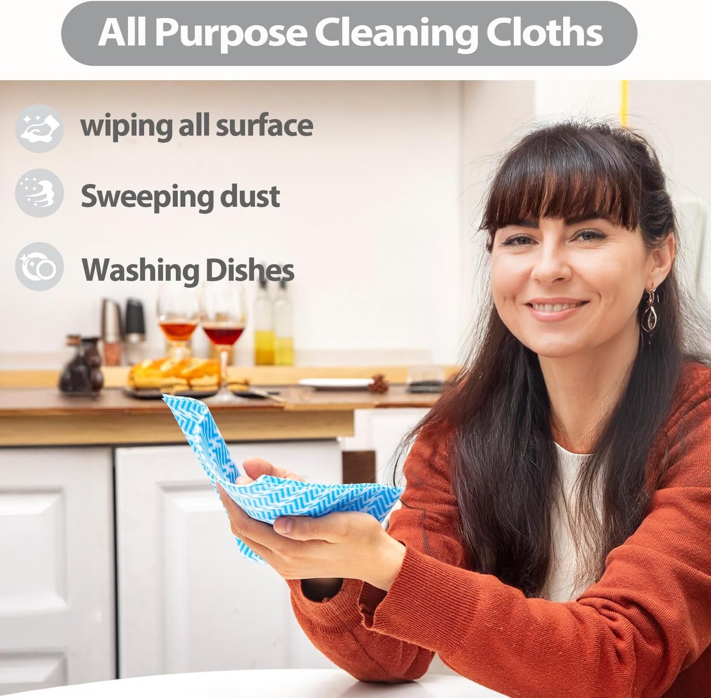 Disposable Cleaning Cloths Dry Handi Wipes Reusable Dish Cloths Multi Use Reusable Cleaning